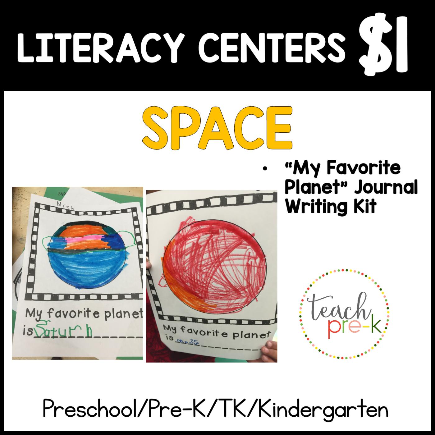Space Literacy Centers/"My Favorite Planet" Journal Writing Kit