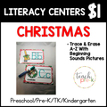 Christmas Literacy Centers/Beginning Sound Letter Trace
