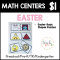 Easter Math Centers/Basic Shapes 2-Part Puzzles
