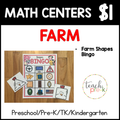 Farm Math Centers/Farm Shapes Bingo