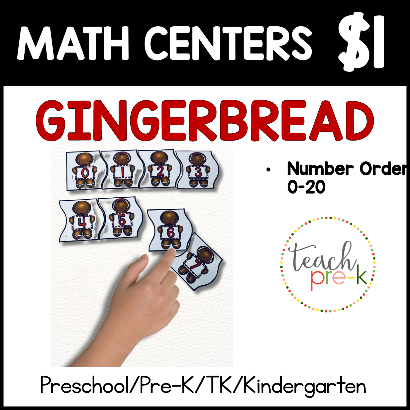 Gingerbread Math Centers/Make a Gingerbread Man Number Line