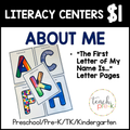 About Me Literacy Center/The First Letter Of My Name Is...