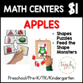 Apples Math Centers/Shapes Puzzles & Feed the Shape Monster