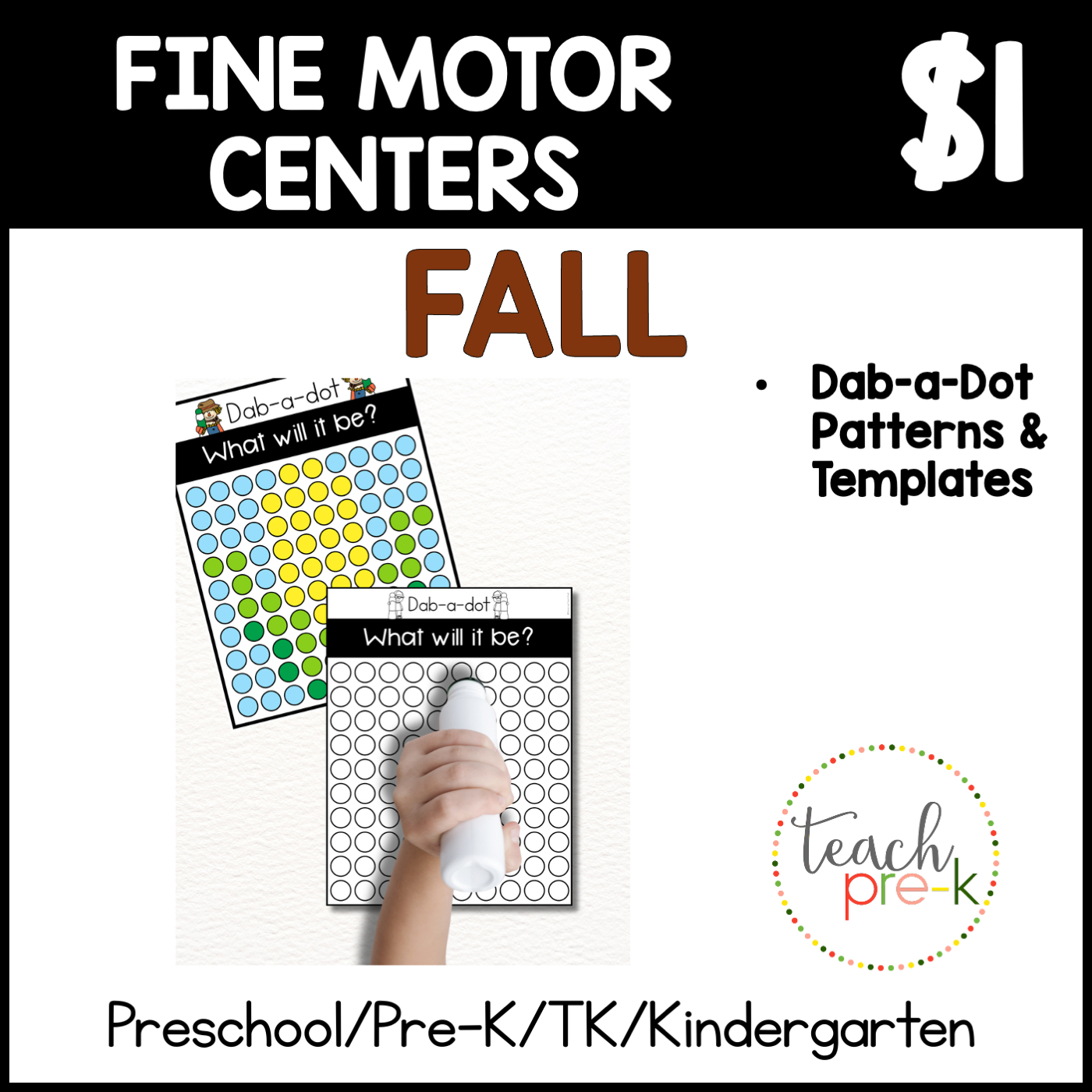 Fall Fine Motor Centers/Dab-A-Dot Patterns & Blank Templates