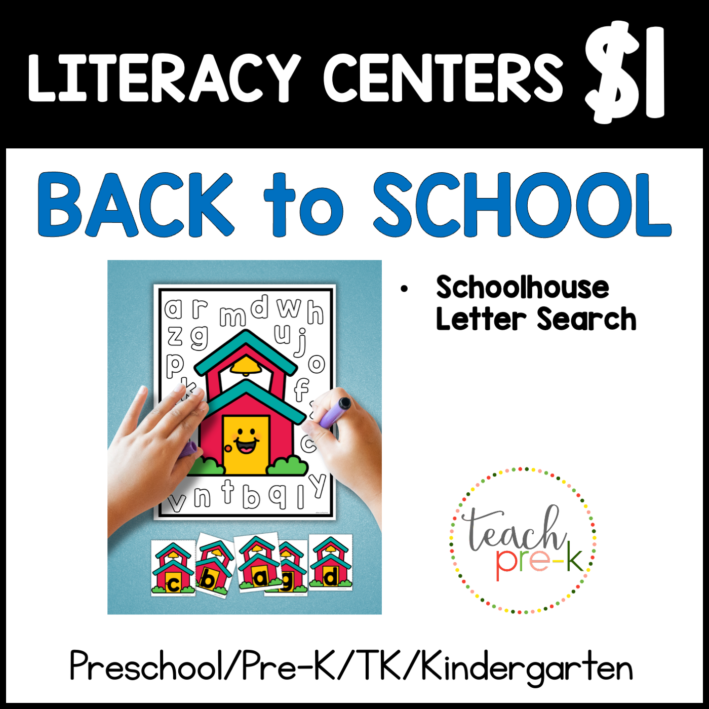 BTS Literacy Centers/Schoolhouse Letter Search