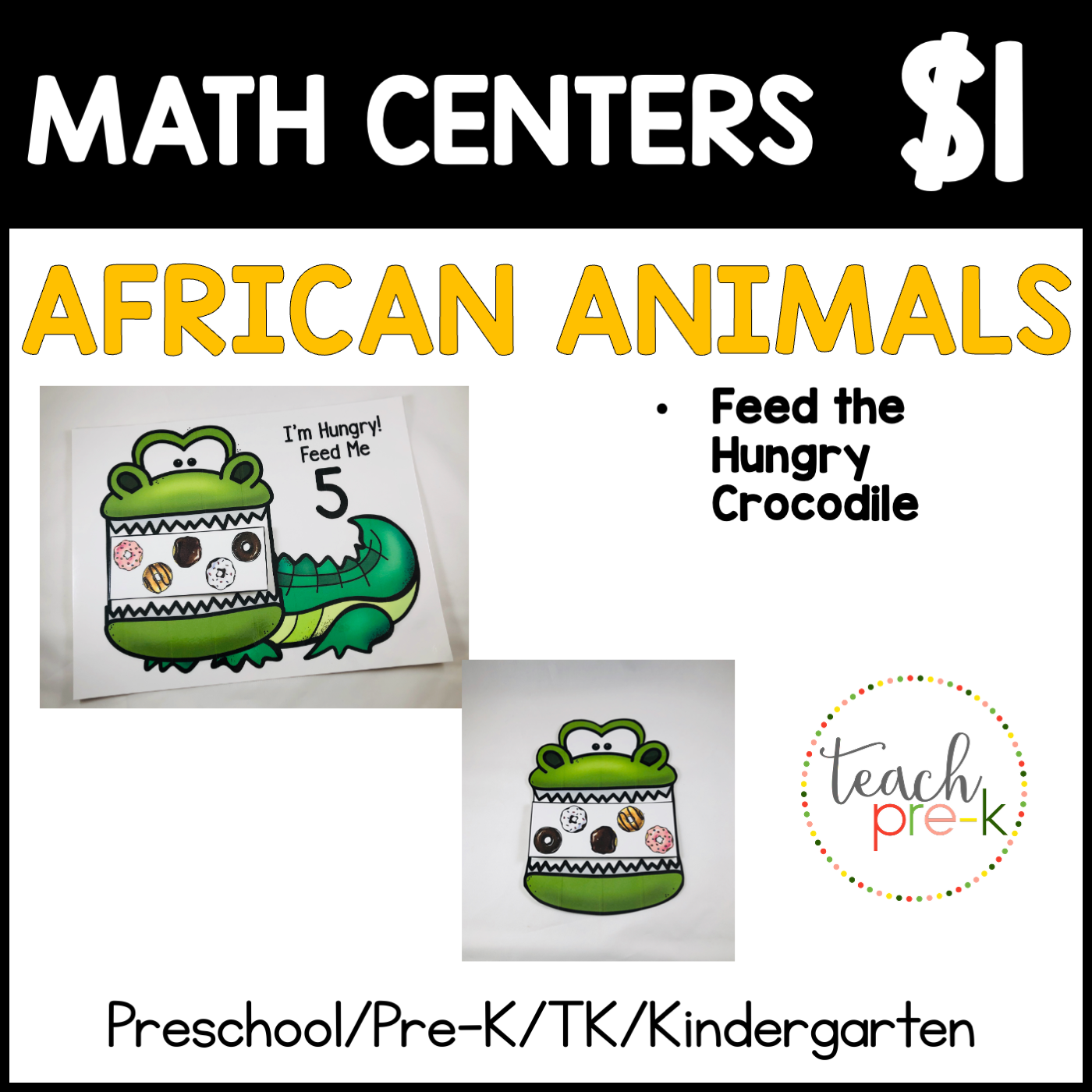 African Animals Math Centers/Feed the Hungry Crocodile