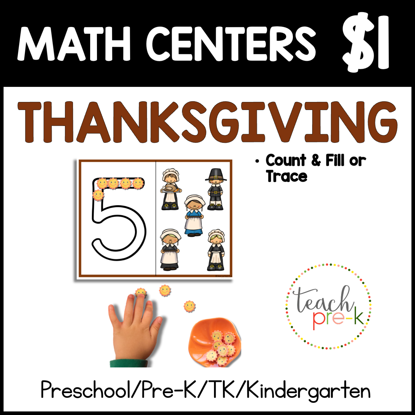 Thanksgiving Math Centers/Count & Fill to Form the Numbers Mats