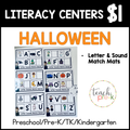 Halloween Literacy Centers/Letter Sounds Match Mats