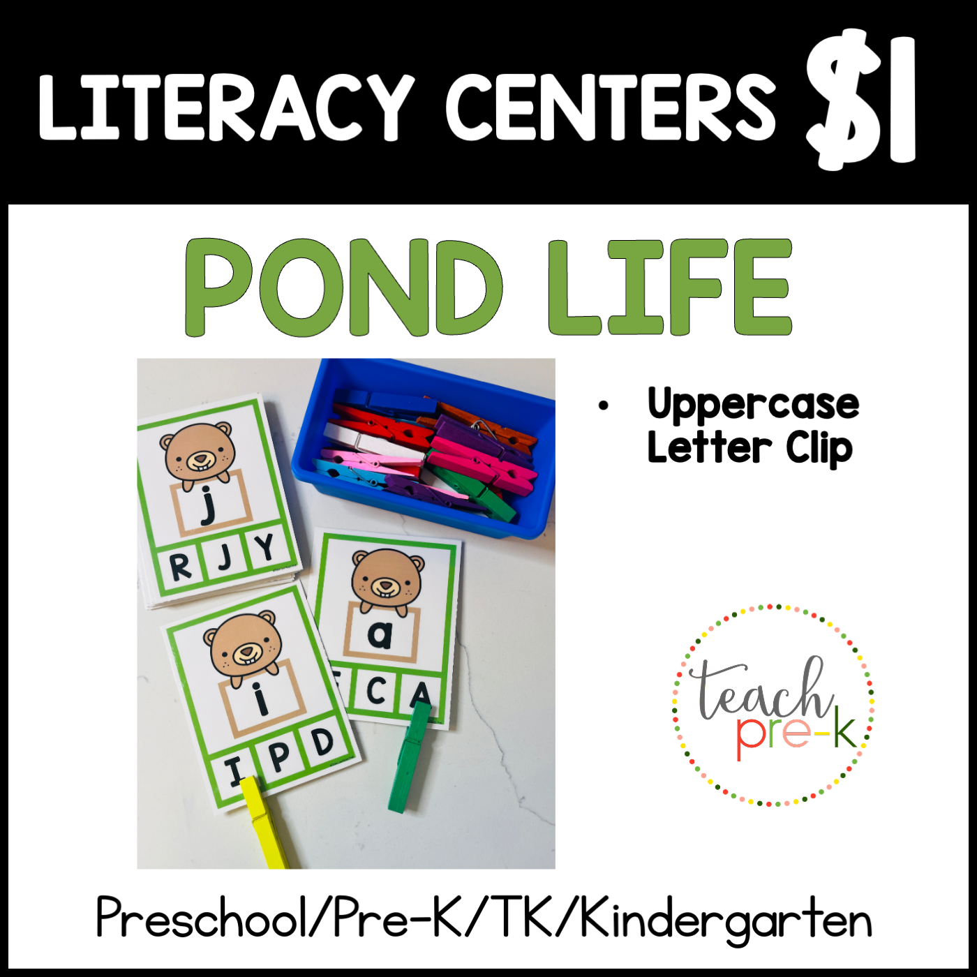 Pond Life Centers/ Uppercase Letter Clip