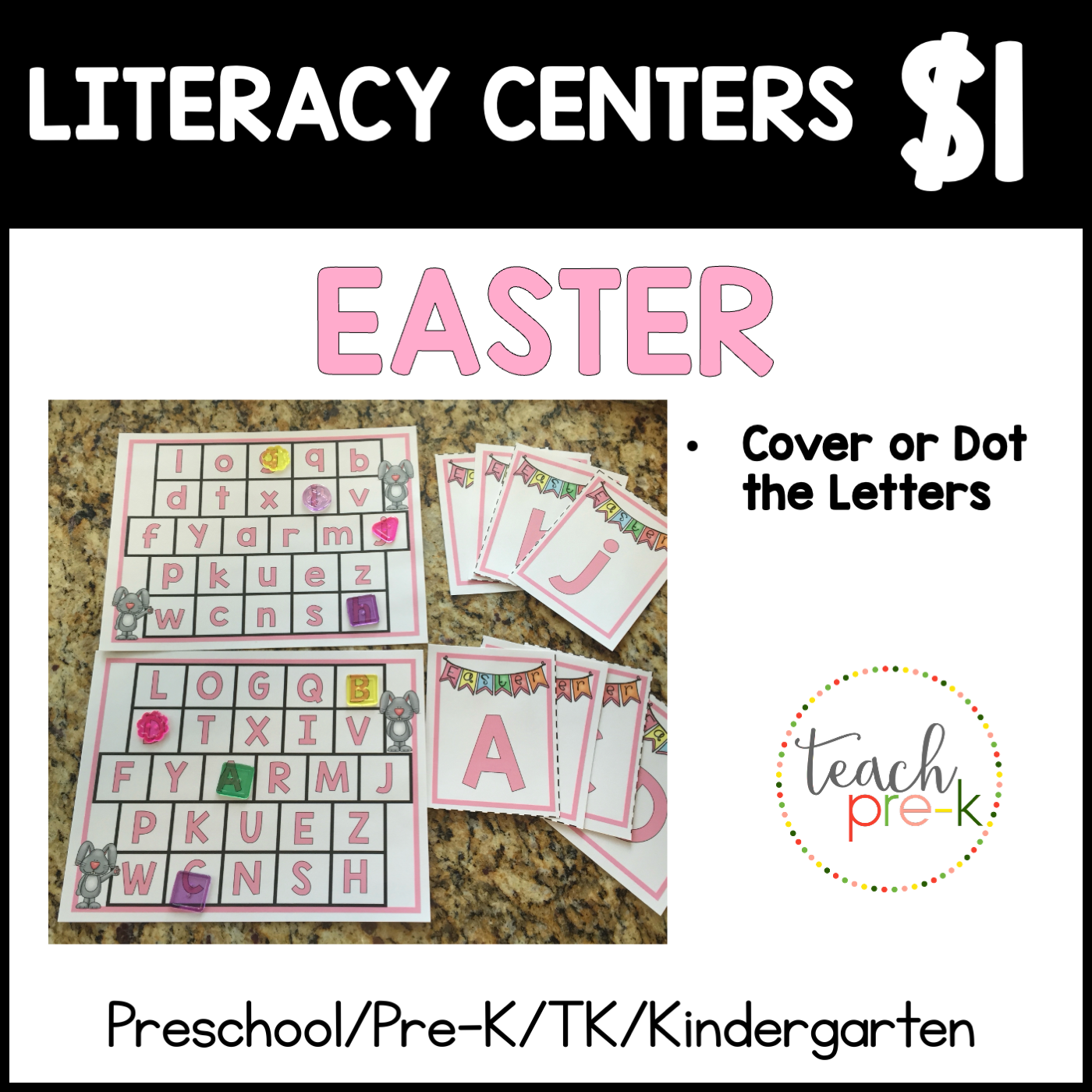 Easter Literacy Centers/Cover or Dot the Letters