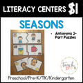 Seasons Literacy Centers/Antonym 2-Part Puzzles