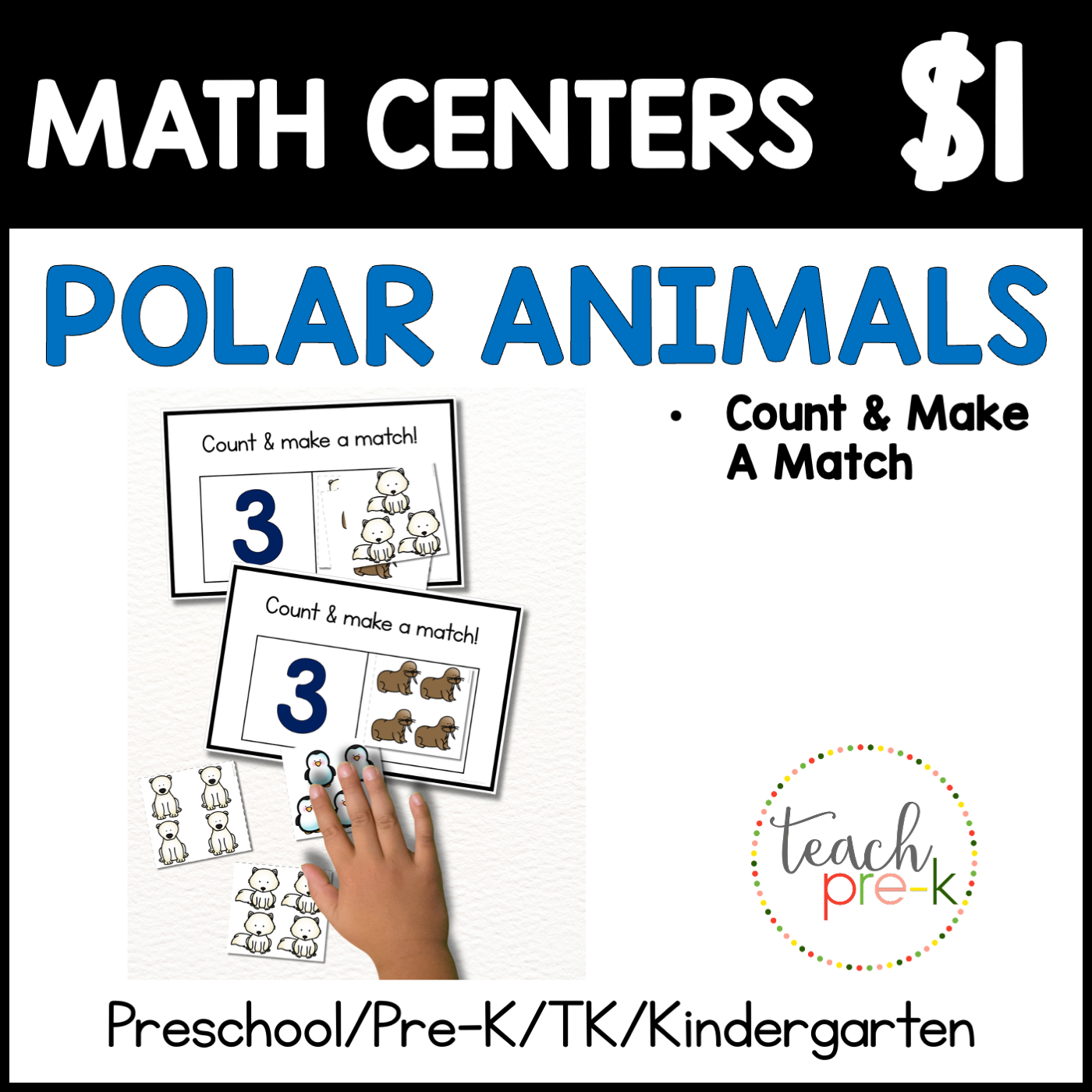 Polar Animals Math Center/Count & Make A Match