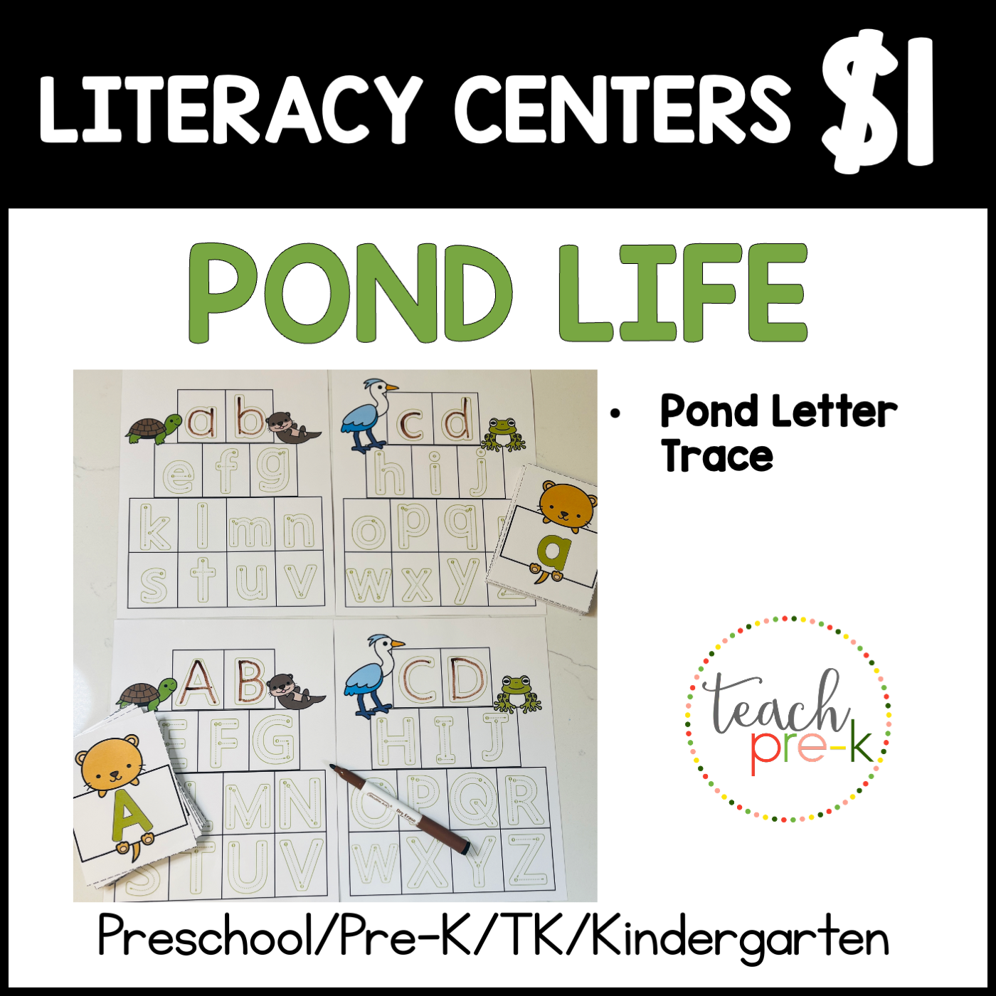 Pond Life Centers/ Letter Find & Trace