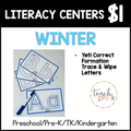 Winter Literacy Centers/Correct Formation Letters Trace & Wipe