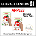 Apples Literacy Centers/Rhyming Word Pairs Activity