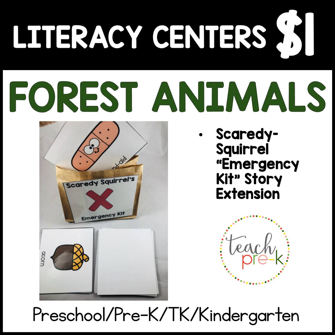 Forest Animals Literacy Centers/Scaredy Squirrel: What Belongs in the Emergency Kit?