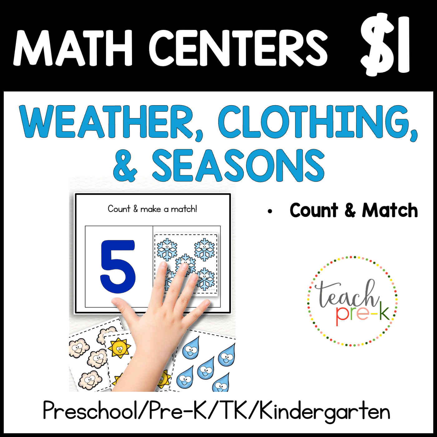 Weather Math Centers/Count & Match
