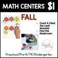 Fall Math Centers/Find the Mushroom & Feed the Leaf Bag