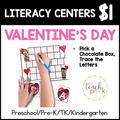 Valentine's Day Literacy Centers/Pick a Chocolate Box, Trace the Letter