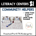Community Helpers Literacy Centers/Letter Draw & Trace Mat