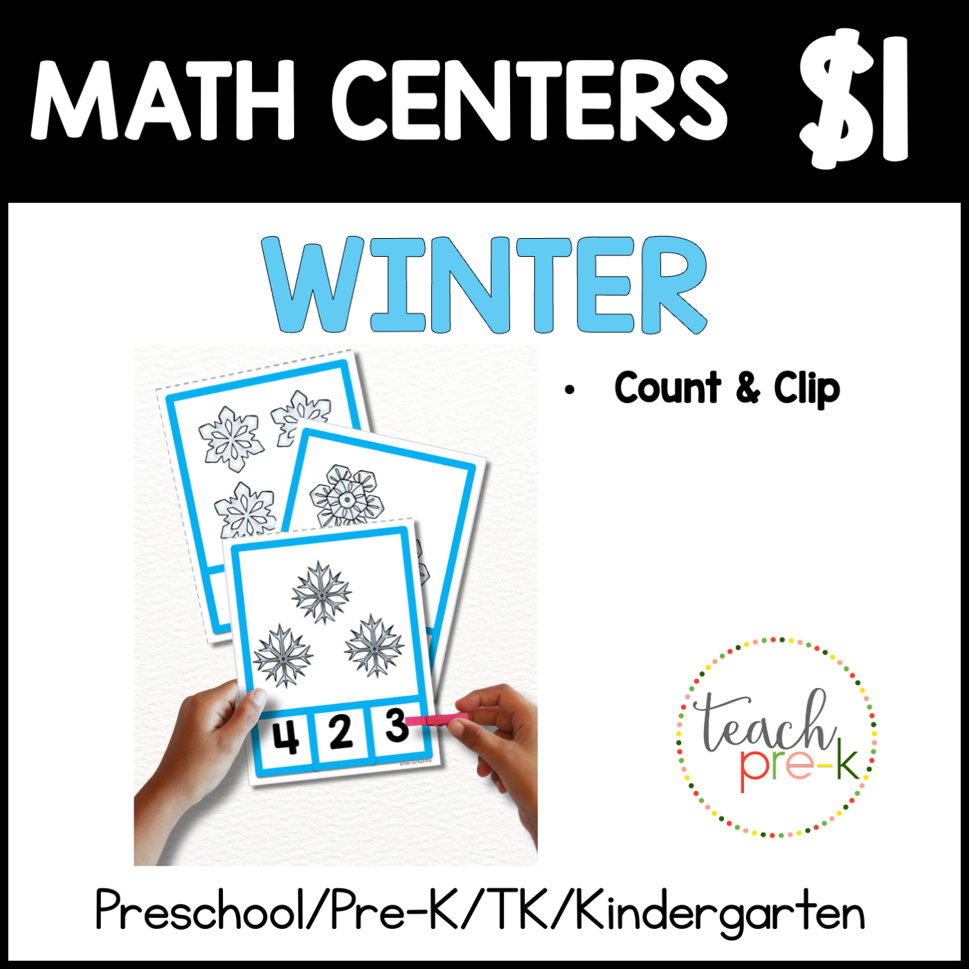 Winter Math Centers/Count & Clip
