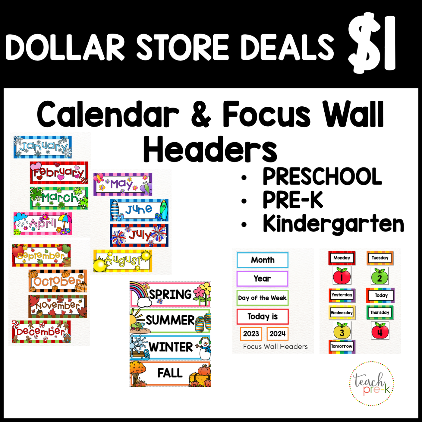 Calendar & Focus Wall Headers