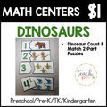 Dinosaur Math Centers/Dinosaur Count & Match 2-Part Puzzles