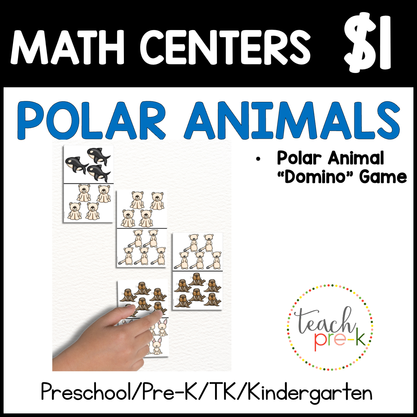 Polar Animals Math Centers/Polar Animal "Dominoes" Count & Match Activity