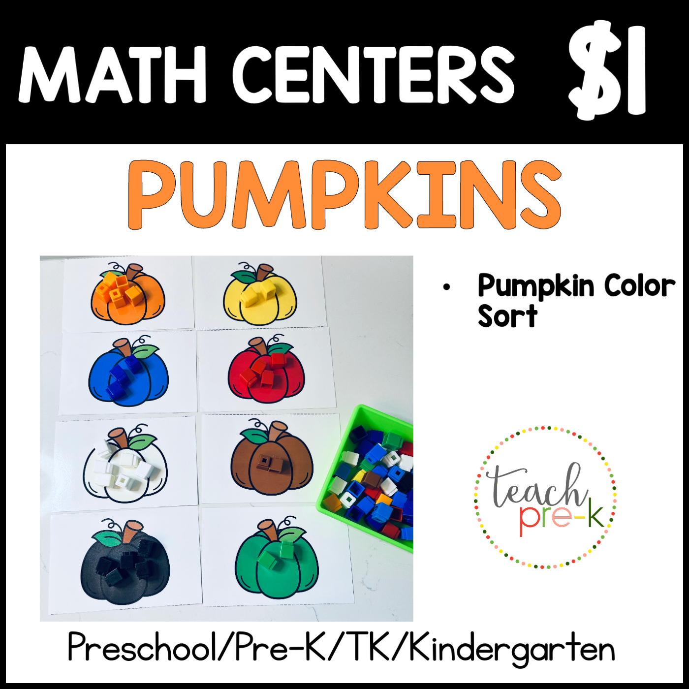 Pumpkin Math Centers/Pumpkin Color Sorting Mats