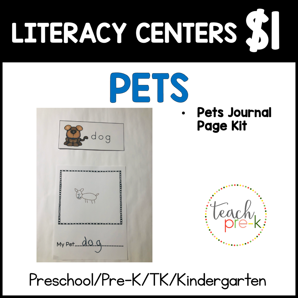 Pets Literacy Activities: "My Pet" Journal Page Kit