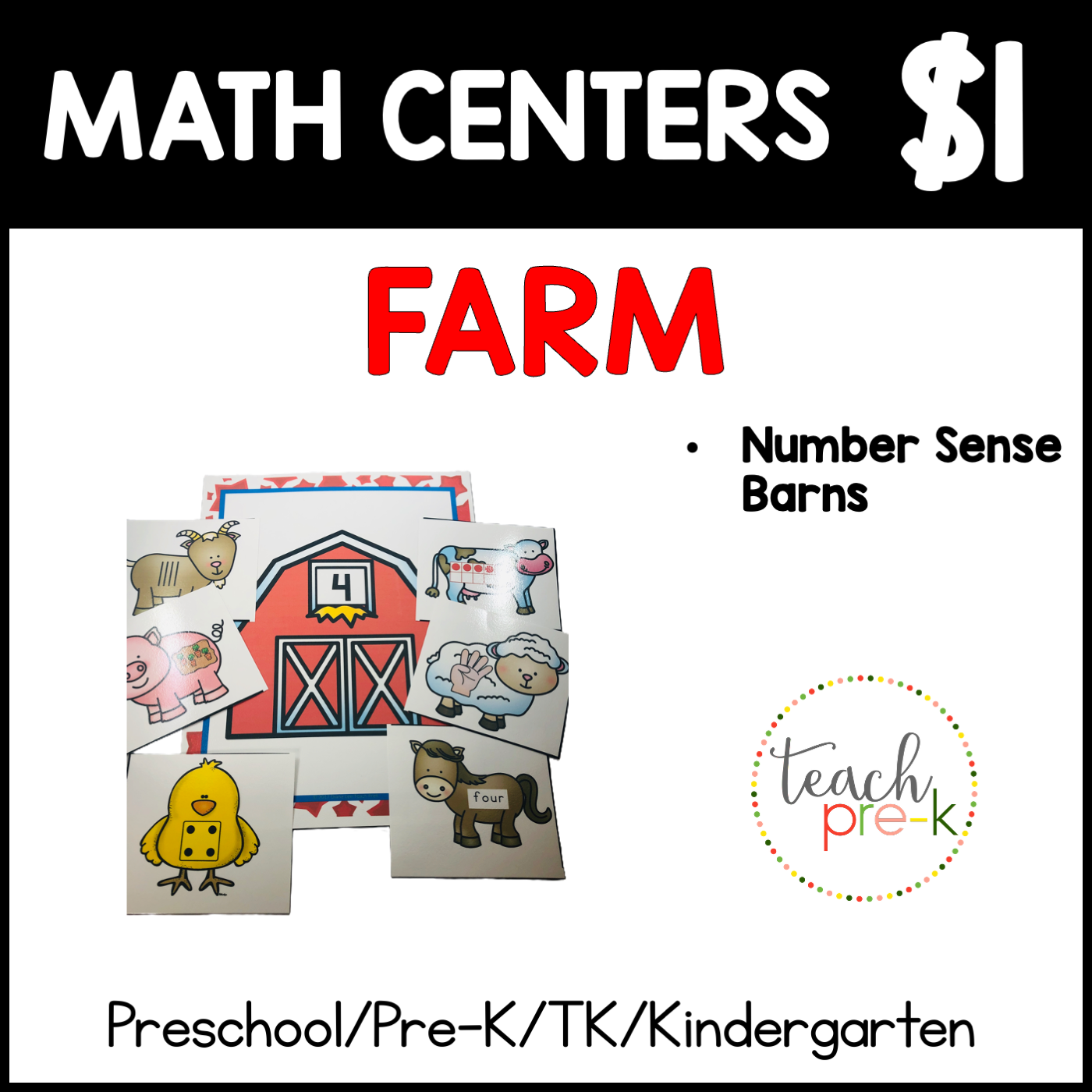 Farm Math Centers/Number Sense Barns