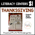 Thanksgiving Literacy Centers/Trace & Write the Letters