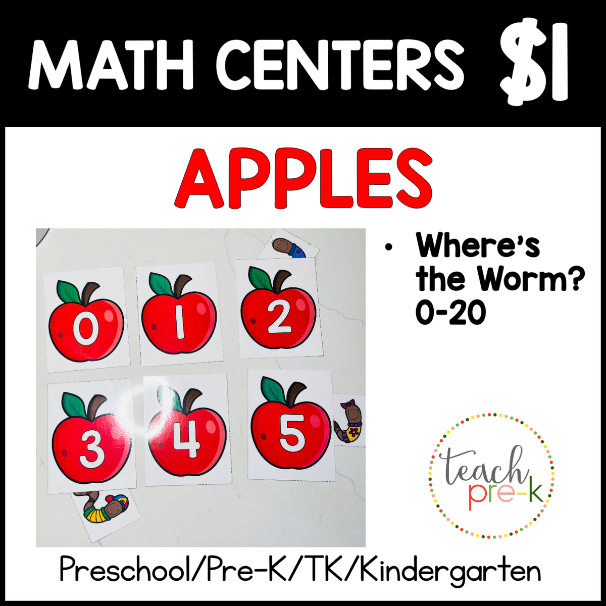 Apple Math Centers/Find the Worms