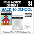 Back To School Fine Motor Centers/Dab-a-Dot Pictures