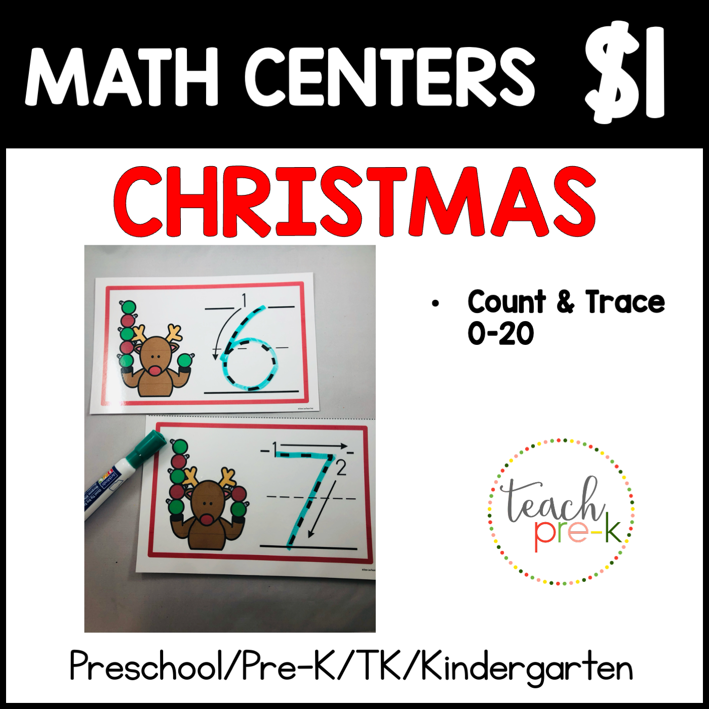 Christmas Math Centers/Count & Trace