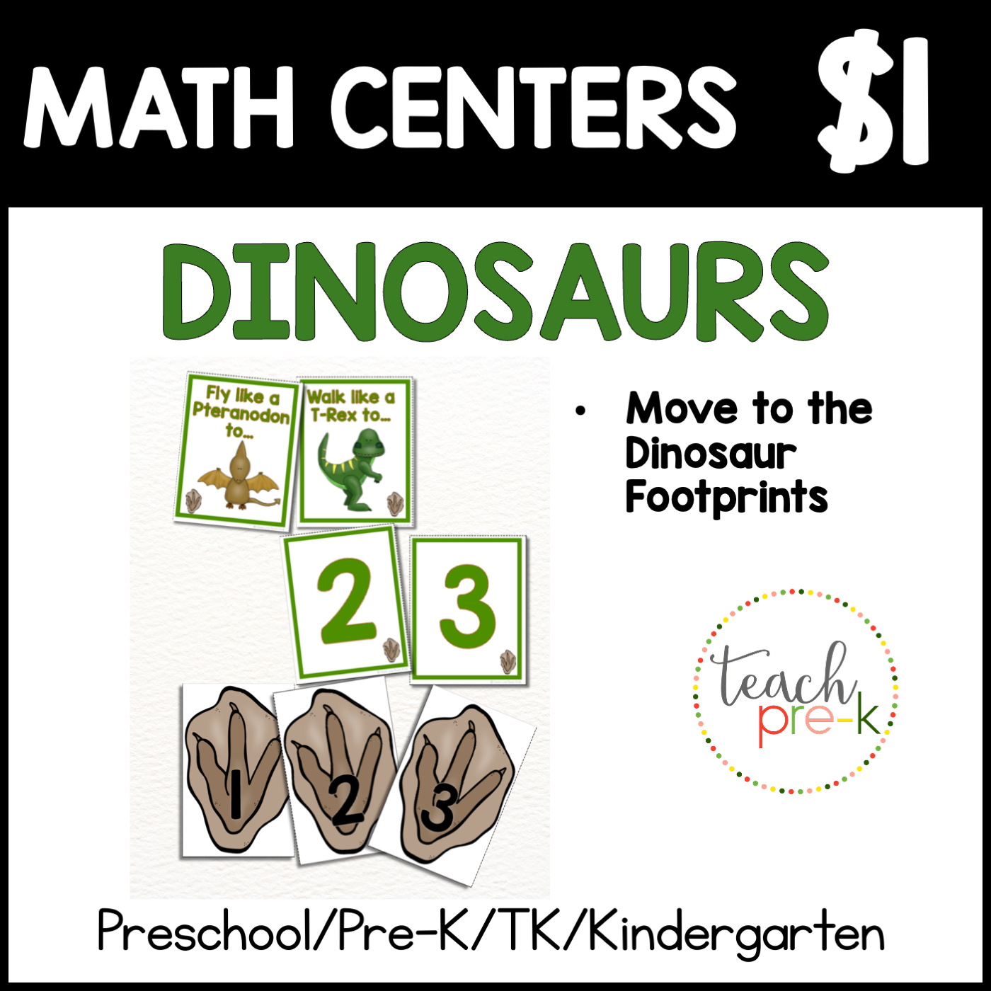 Dinosaur Math Centers/Move to the Dinosaur Footprints