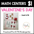Valentine's Day Math Centers/Count & Fill or Trace the Numbers