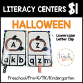 Halloween Literacy Centers/Lowercase Letter Clip