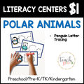 Polar Animals Literacy Center/Penguin Letter Trace Cards