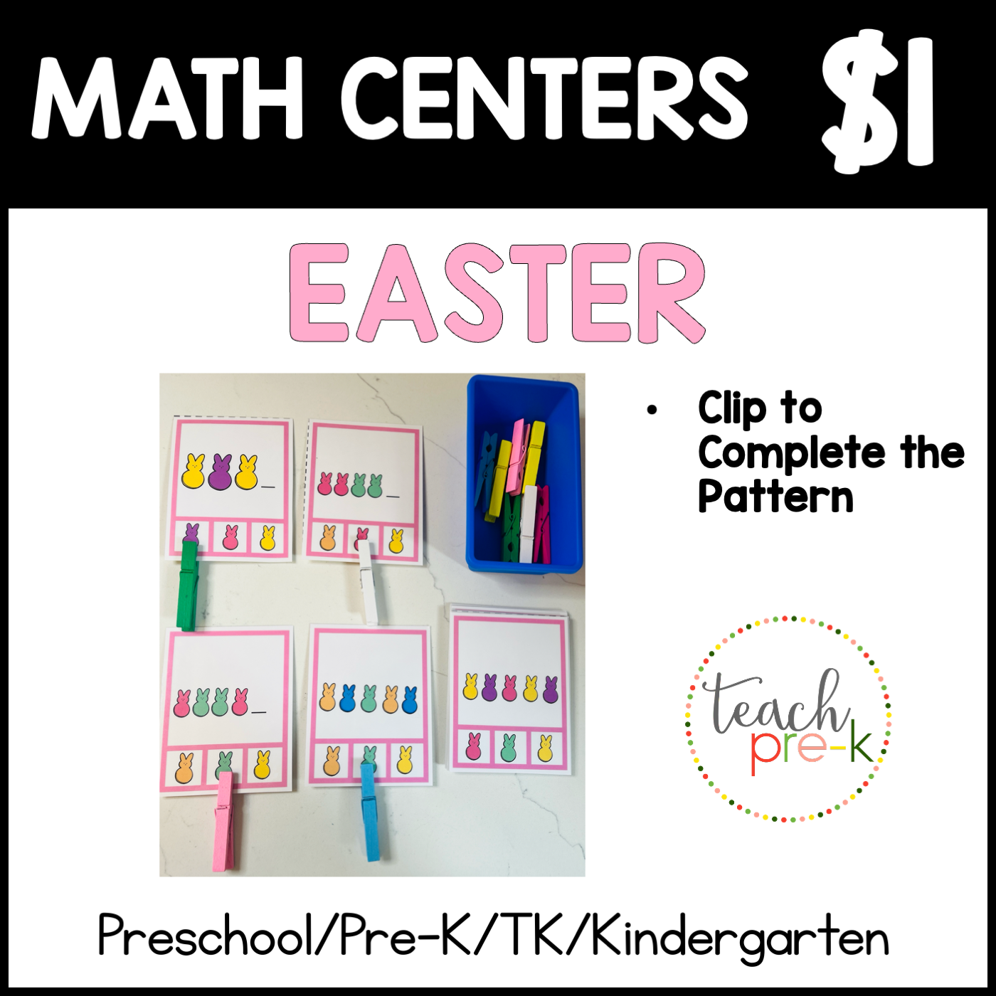 Easter Math Centers/Patterns: Clip What Comes Next