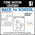Back to School Fine Motor Centers/Trace the Pictures