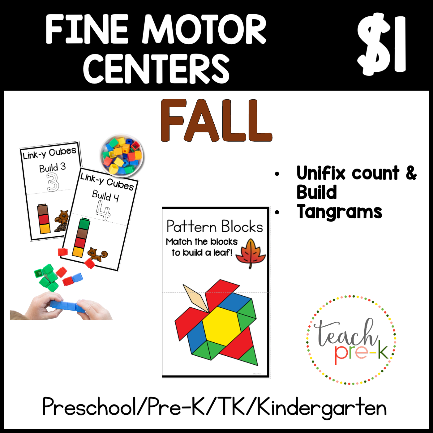 Fall Fine Motor Centers/Trace, Count & Build & Tangram Patterns