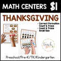 Thanksgiving Math Centers/Count Trace-Correct Formation