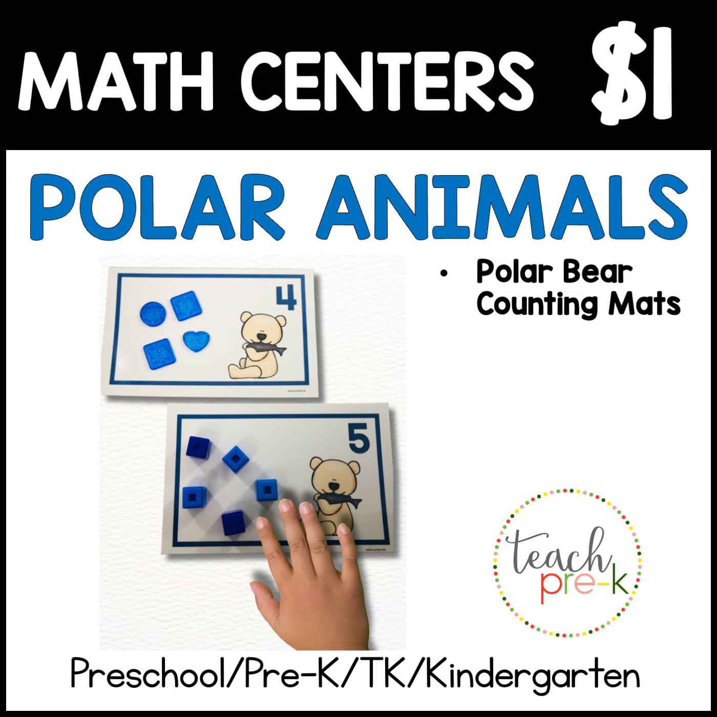 Polar Animals Math Centers/Counting Cards for Use With Manipulatives