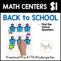 $1 Back to School Math Centers: Find the School Monsters