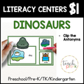 Dinosaur Literacy Centers/Clip the Antonym Cards