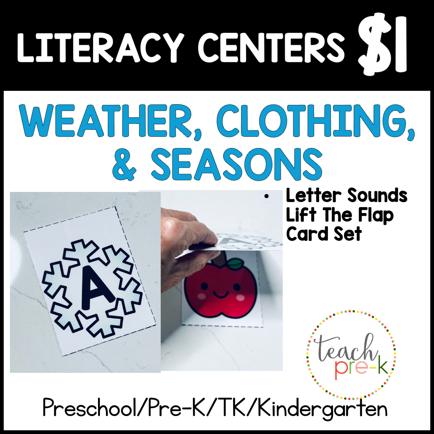 Weather Literacy Centers/Letter Sounds Lift The Flap Cards