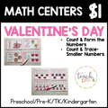 Valentine's Day Math Centers/Count & Form the Numbers, & Count & Small Trace Numbers