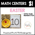 Easter Math Centers/Cotton Swab Numbers 0-20