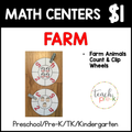Farm Math Centers/Farm Animals Count & Clip Wheels